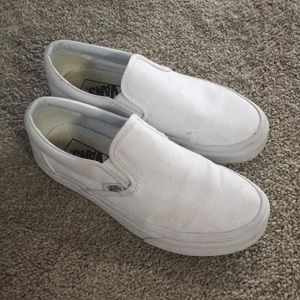 CUTE lightly worn white vans women’s slip ons